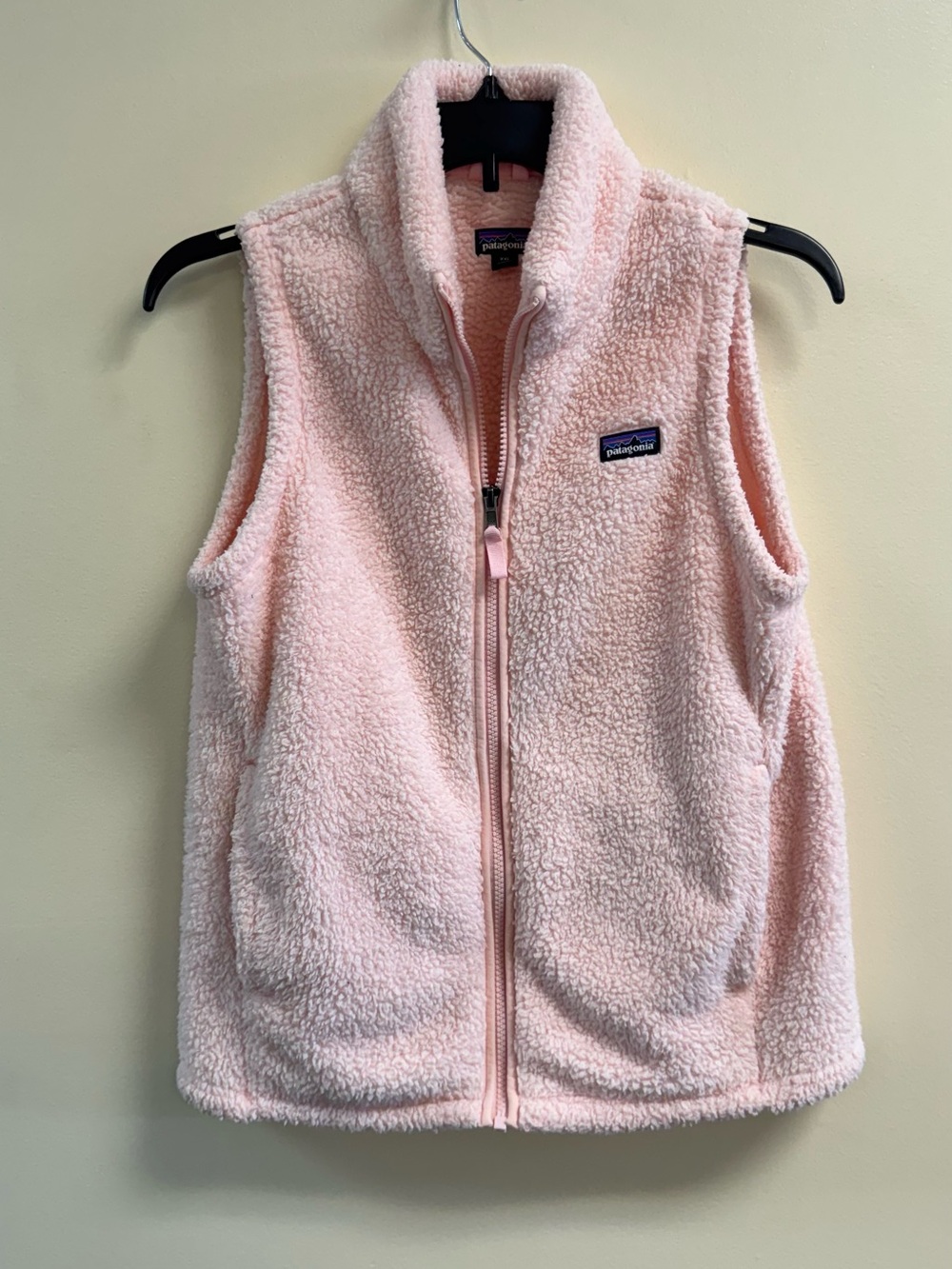 Patagonia Kids Light Pink Sherpa Fleece Vest - Full Zip